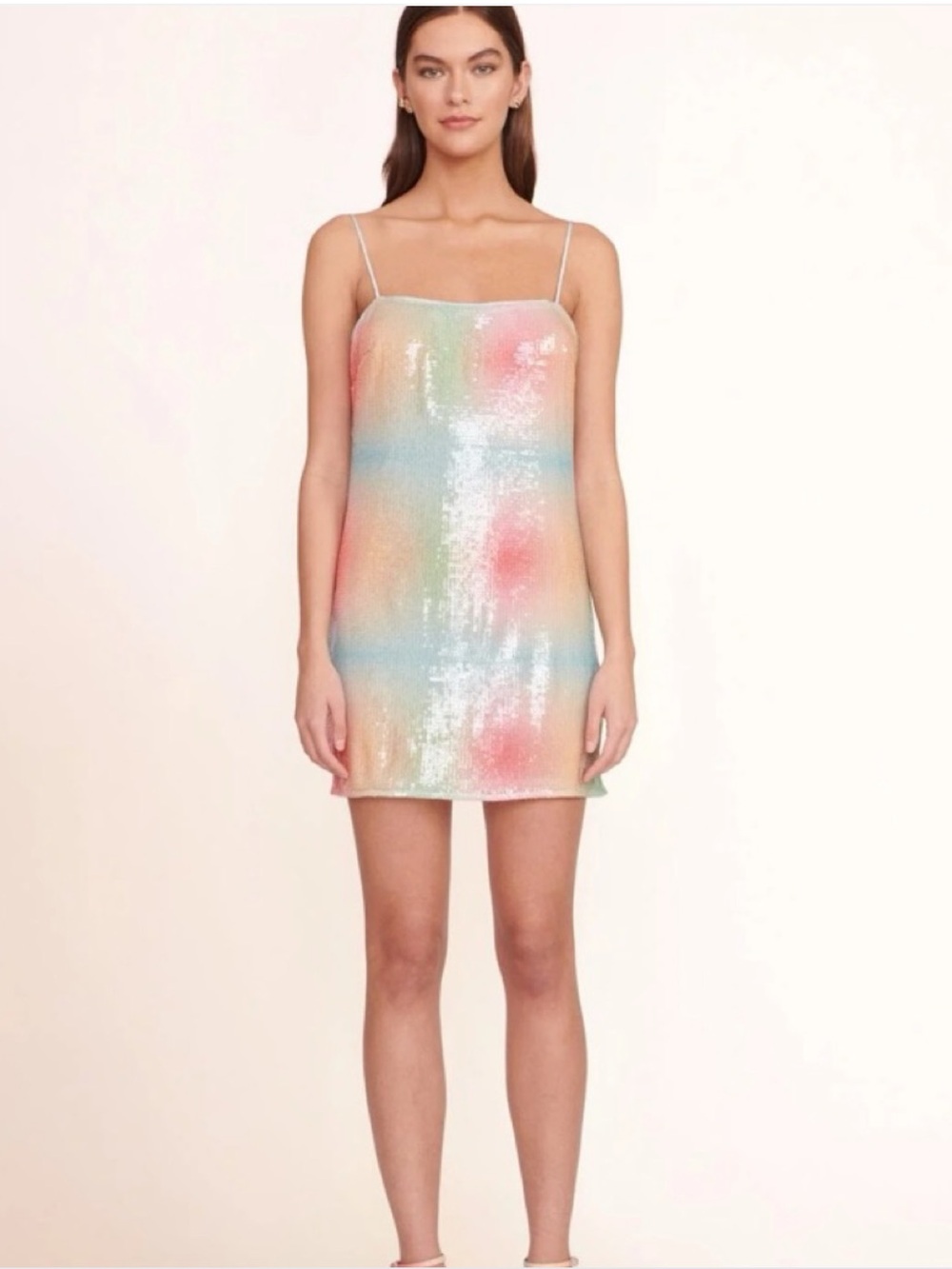STAUD Jenny Pastel Sequined Mini Dress Size Small - Picture 5 of 6